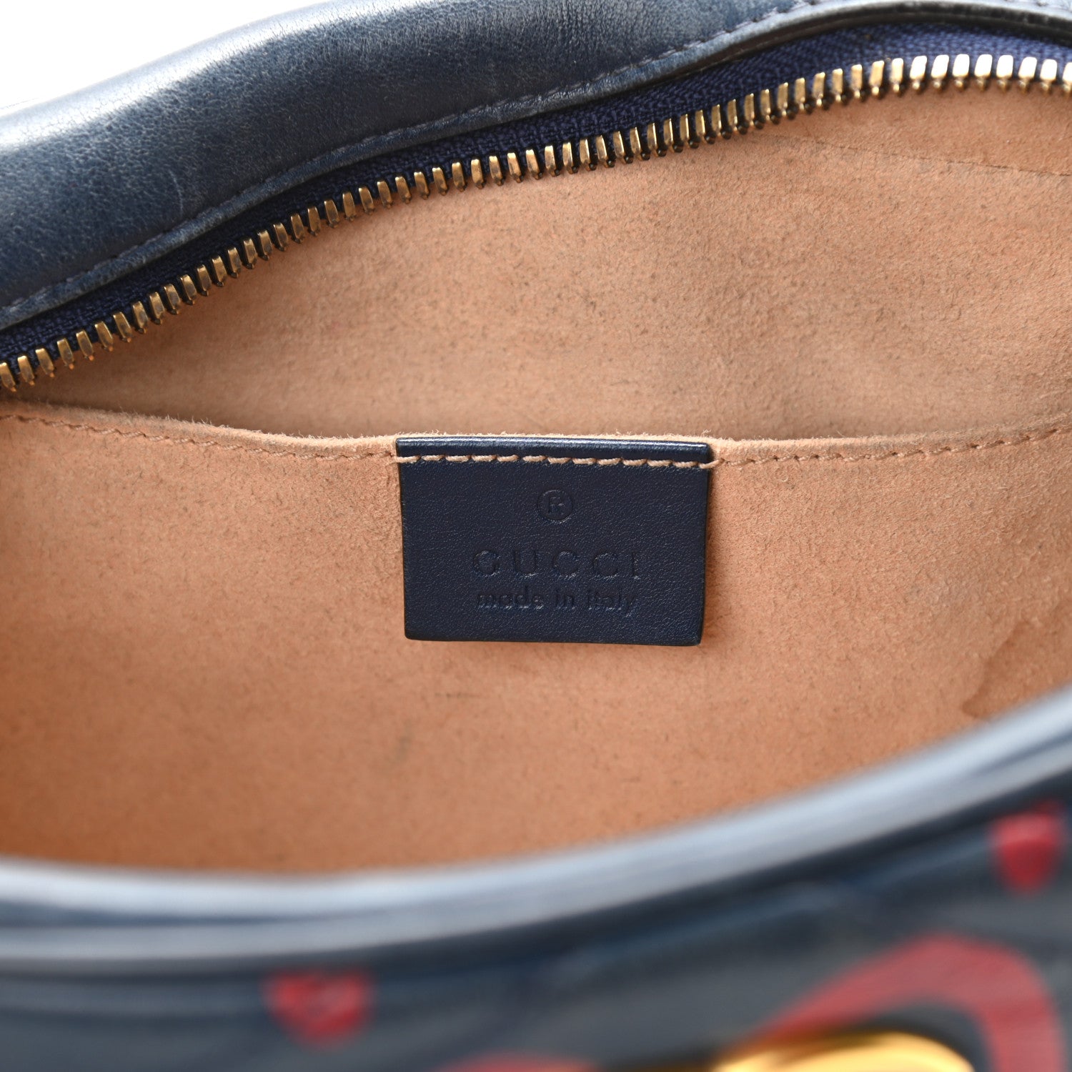 Gucci Calfskin Matelasse GucciGhost Small GG Marmont Chain Shoulder Bag Blue Agata Hibiscus Red 6 of 21