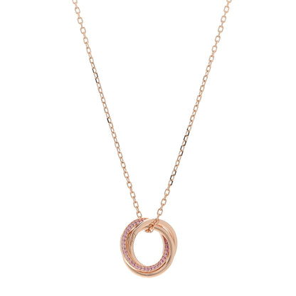 Cartier 18K Pink Gold Pink Sapphire Trinity Pendant Necklace 1 of 4