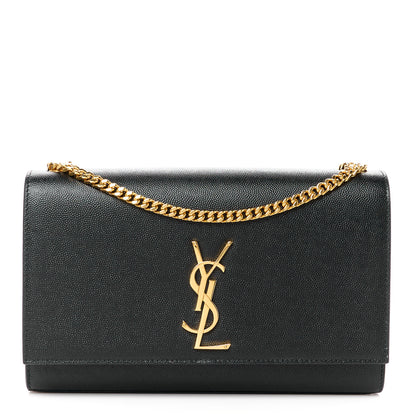 Saint Laurent Grain De Poudre Medium Monogram Kate Satchel Black 1 of 12