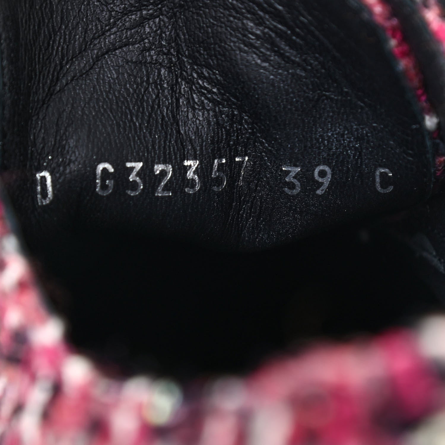 Chanel Tweed Grosgrain Sequin Pearl Lace Up Sneakers 39 Black Pink 7 of 7
