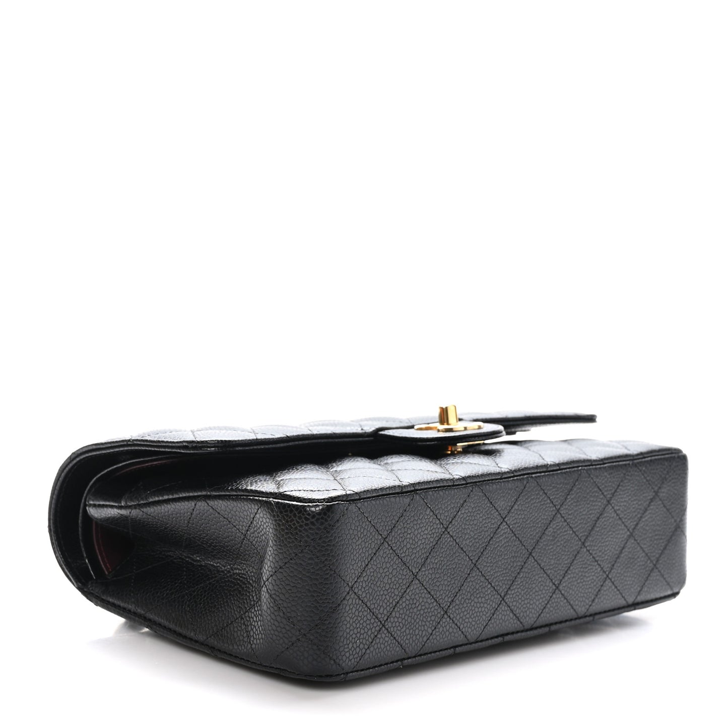 Caviar Quilted Medium Double Flap Black