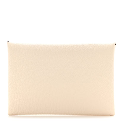 Hermes Chevre Mysore Verso Calvi Card Case Nata Biscuit 1 of 7