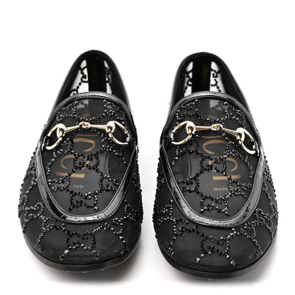 Gucci Tela Retino Kid Scamosciato Crystal GG Monogram Jordaan Loafer 35.5 Black 3 of 9