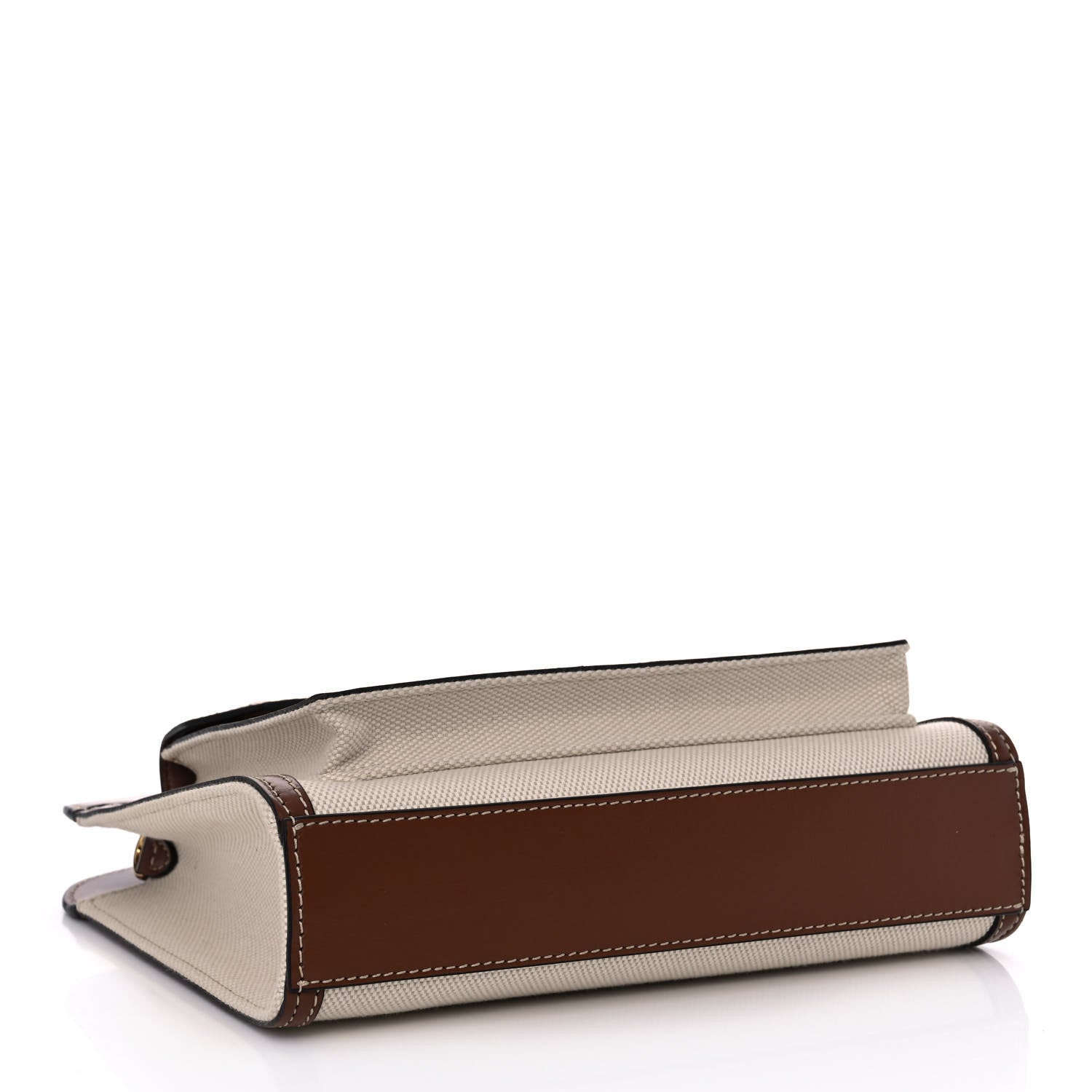 Burberry Canvas Smooth Calfskin Two Tone Mini Pocket Bag Natural Malt Brown 4 of 11