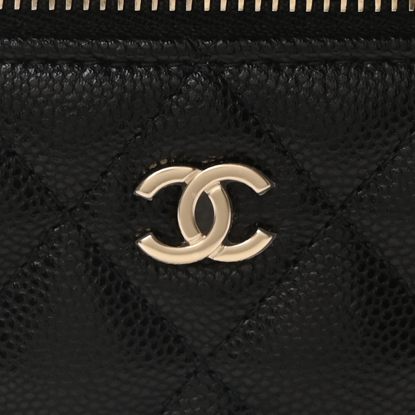 Caviar Quilted Large Vanity Pouch Black