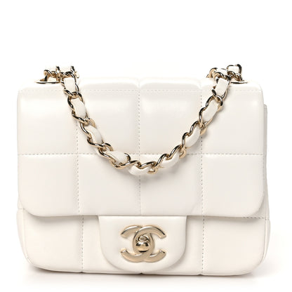 Chanel Lambskin Resin Crystal Square Quilted Monacoco Mini Square Flap White 1 of 10