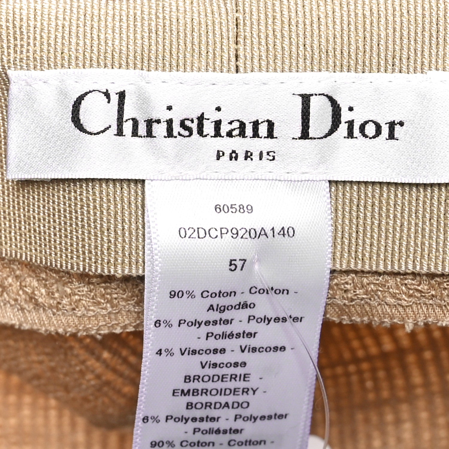 Christian Dior Cotton Baseball Cap 57 Beige 8 of 10