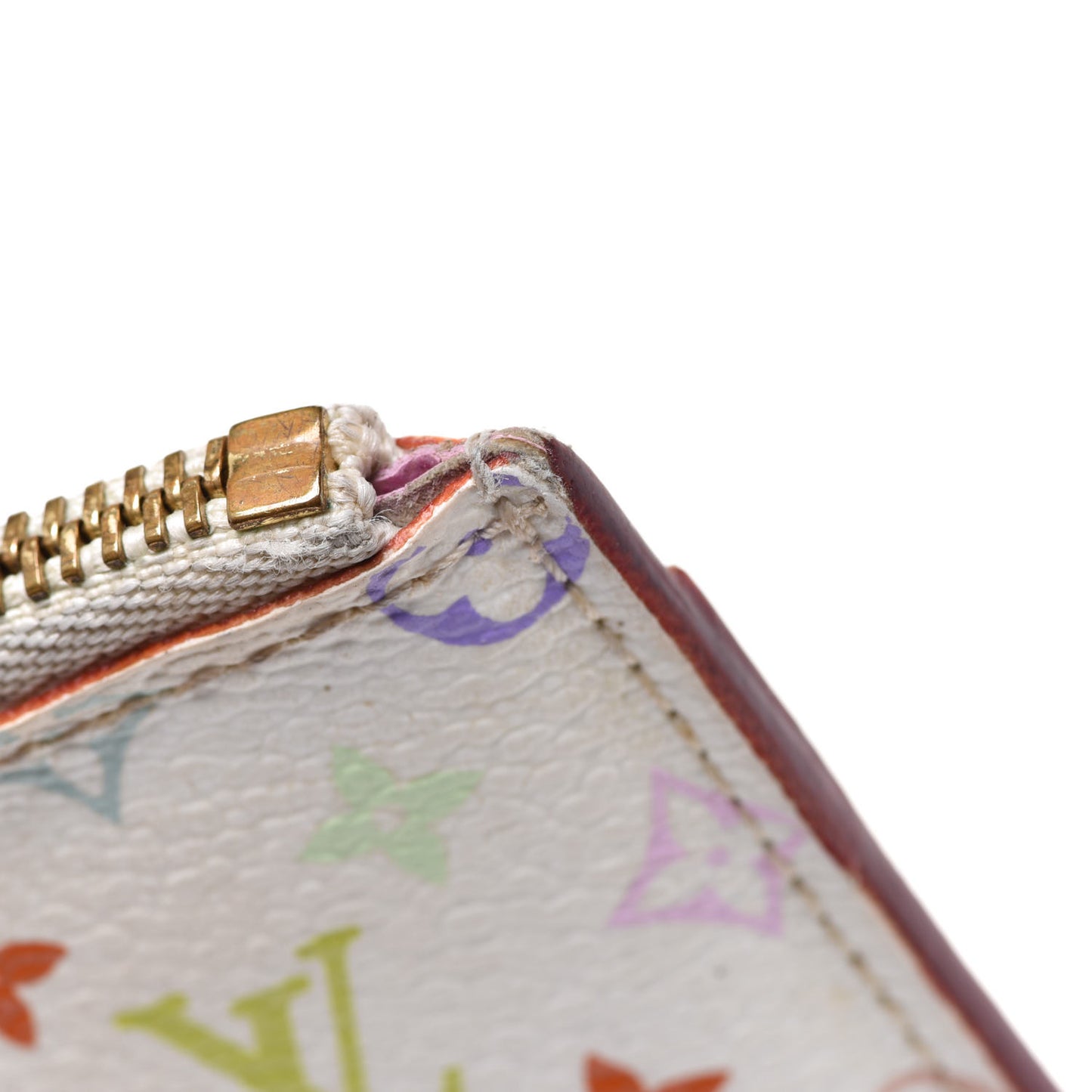 Monogram Multicolor Key Pouch White Litchi