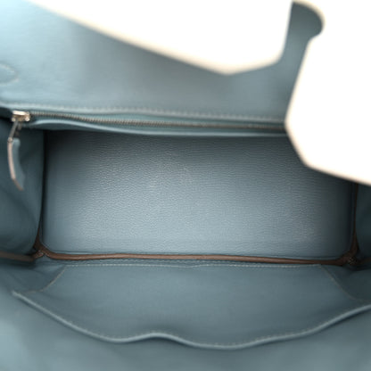 Hermes Togo Horseshoe Birkin 30 White Ciel 5 of 16