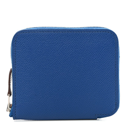 Hermes Epsom Silk'in Compact Wallet Bleu Brighton 1 of 7