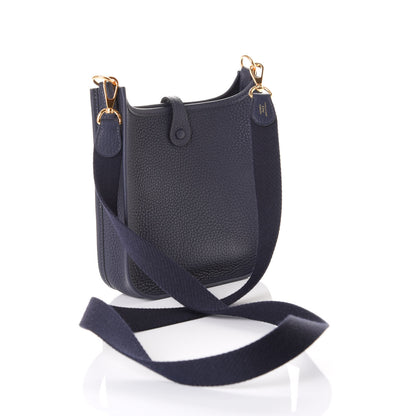 Hermes Taurillon Clemence Amazone Evelyne TPM Bleu Nuit Bleu Indigo 2 of 9