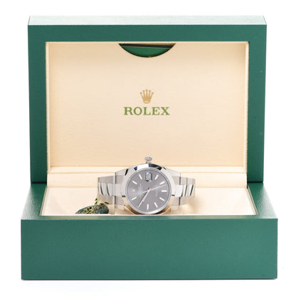 Rolex Stainless Steel 41mm Oyster Perpetual Datejust Watch Slate 126300 5 of 5