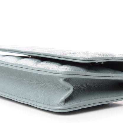 Chanel Caviar Quilted Wallet On Chain WOC Light Blue 10 of 12