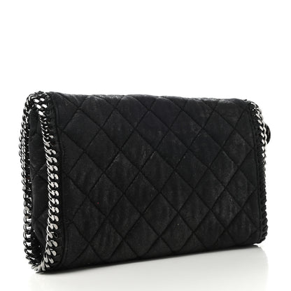 Stella McCartney Shaggy Deer Quilted Falabella Fold Over Clutch Black 3 of 8
