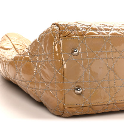 Christian Dior Patent Cannage Large Dior Soft Shopping Tote Beige 9 of 11
