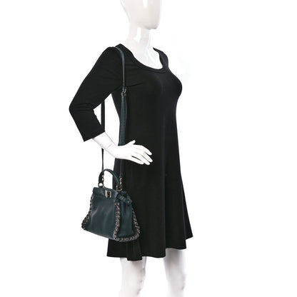 Fendi Cuoio Romano Elaphe Selleria Lace Up Bi-Color Mini Peekaboo Iconic Satchel Amazzonia 2 of 10