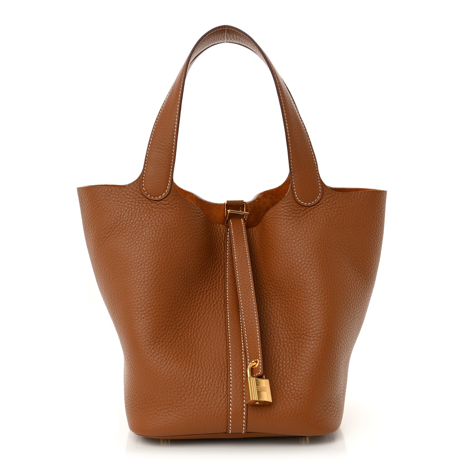 Hermes Taurillon Clemence Picotin Lock 22 MM Gold 1 of 12