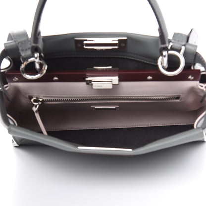 Fendi Vitello Seta Shiny Nappa Medium Peekaboo Iconic Satchel Alga Rosa Doll 6 of 10