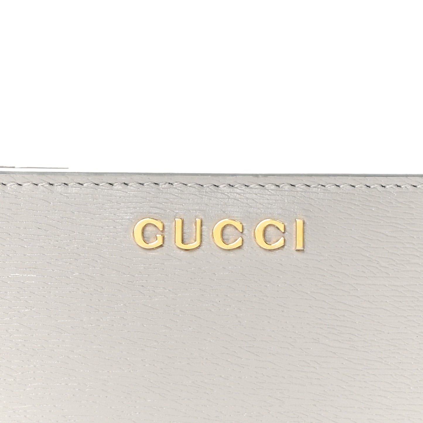 Calfskin Script Card Case Wallet Light Beige