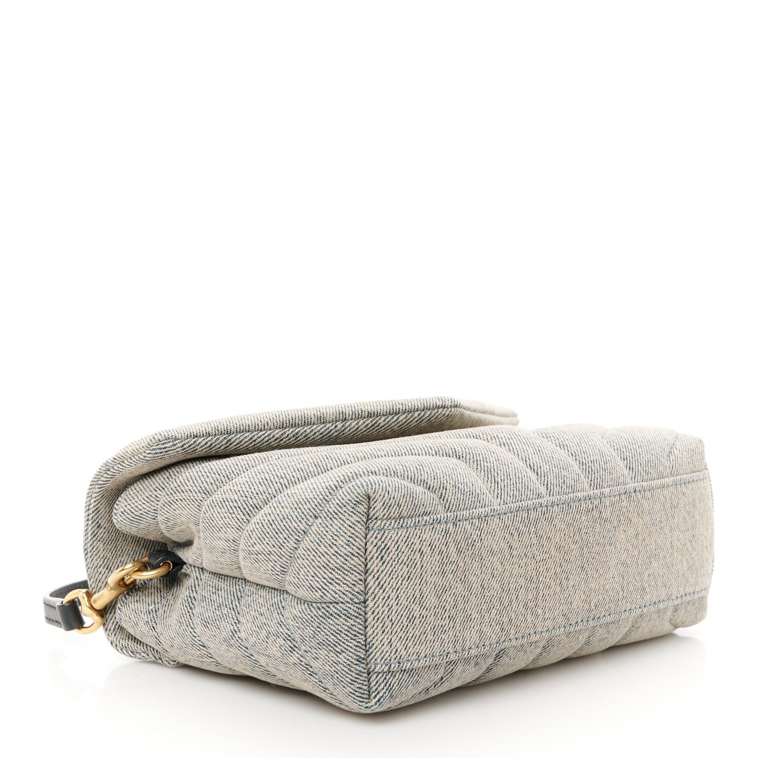 Saint Laurent Denim Y Quilted Monogram Toy Loulou Crossbody Bag Grey 4 of 11