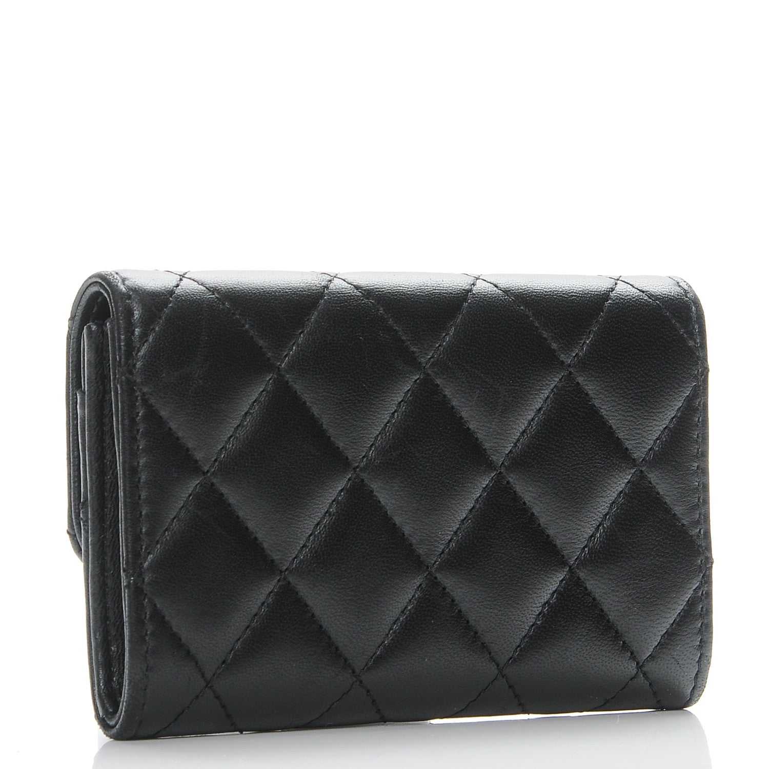 Chanel Lambskin Quilted Flap Card Holder Black 3 of 9