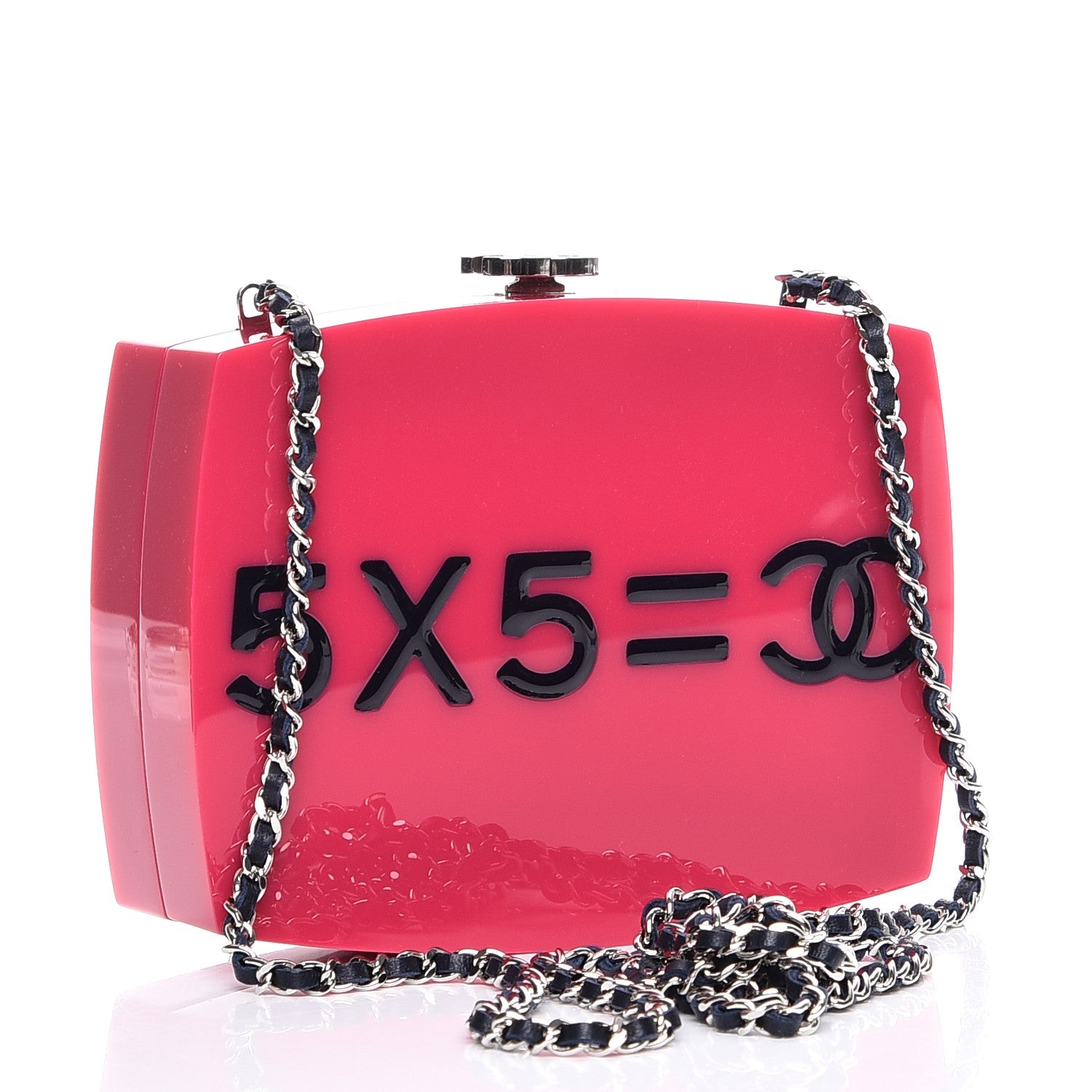 Chanel Plexiglass Evening In The Street 5x5=CC Small Clutch Fuchsia 4 of 9