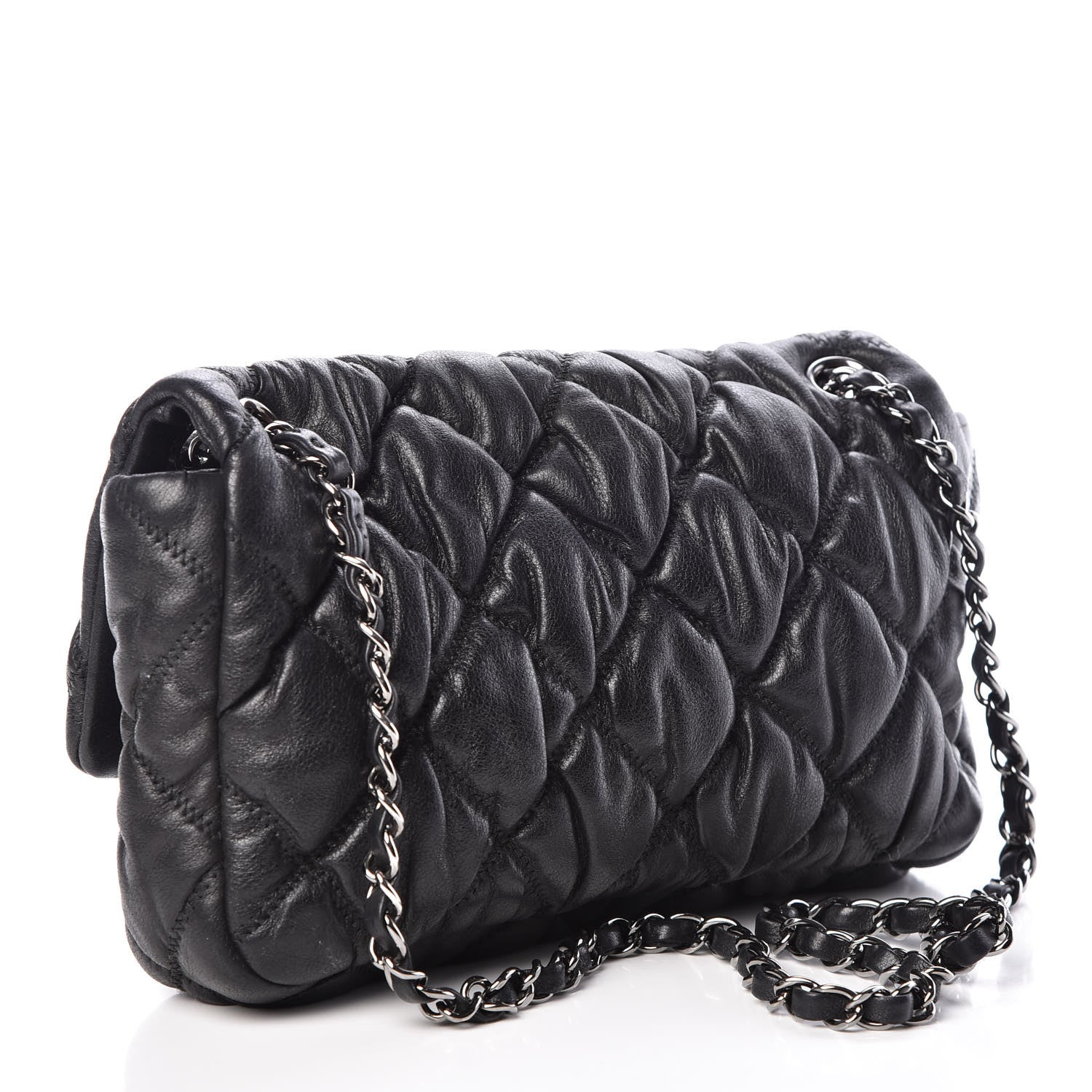 Chanel Calfskin Small Bubble Quilt Flap Bag Black 3 of 9