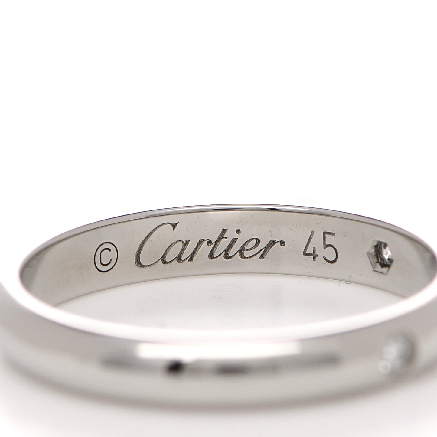 Platinum 3 Diamond 2.6mm 1895 Wedding Band Ring 45 3.25
