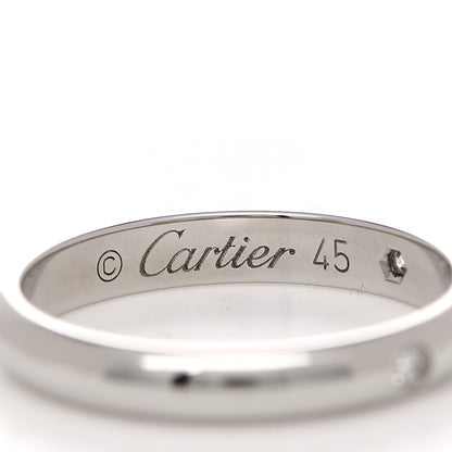 Cartier Platinum 3 Diamond 2.6mm 1895 Wedding Band Ring 45 3.25 4 of 6