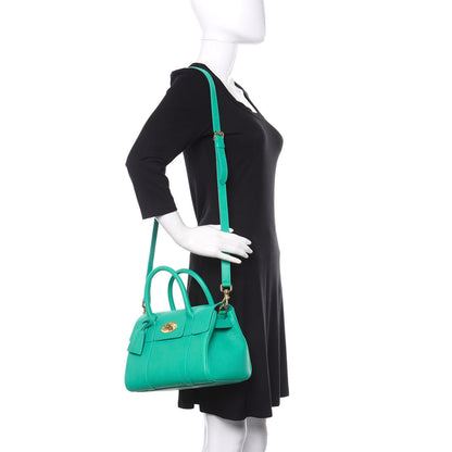 Mulberry Classic Grain Small Bayswater Satchel Aqua Green 2 of 13