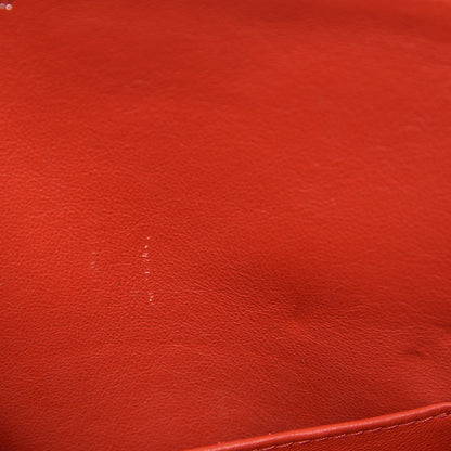 Celine Drummed Calfskin Suede Double Zip Trapeze Vermillion 7 of 9