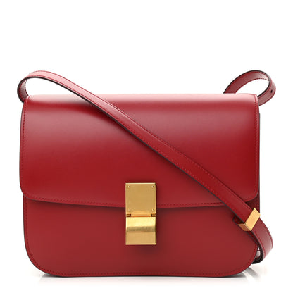 Celine Box Calfskin Medium Classic Box Flap Bag Red 1 of 10