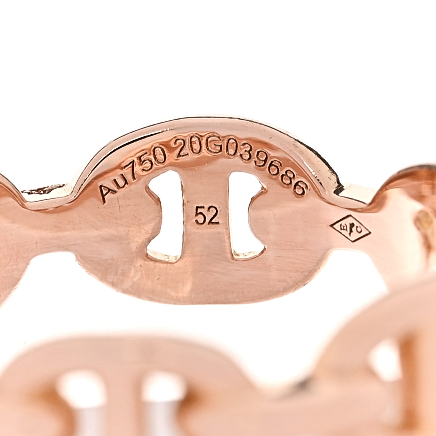 18K Rose Gold PM Chaine d'Ancre Enchainee Ring 52 6