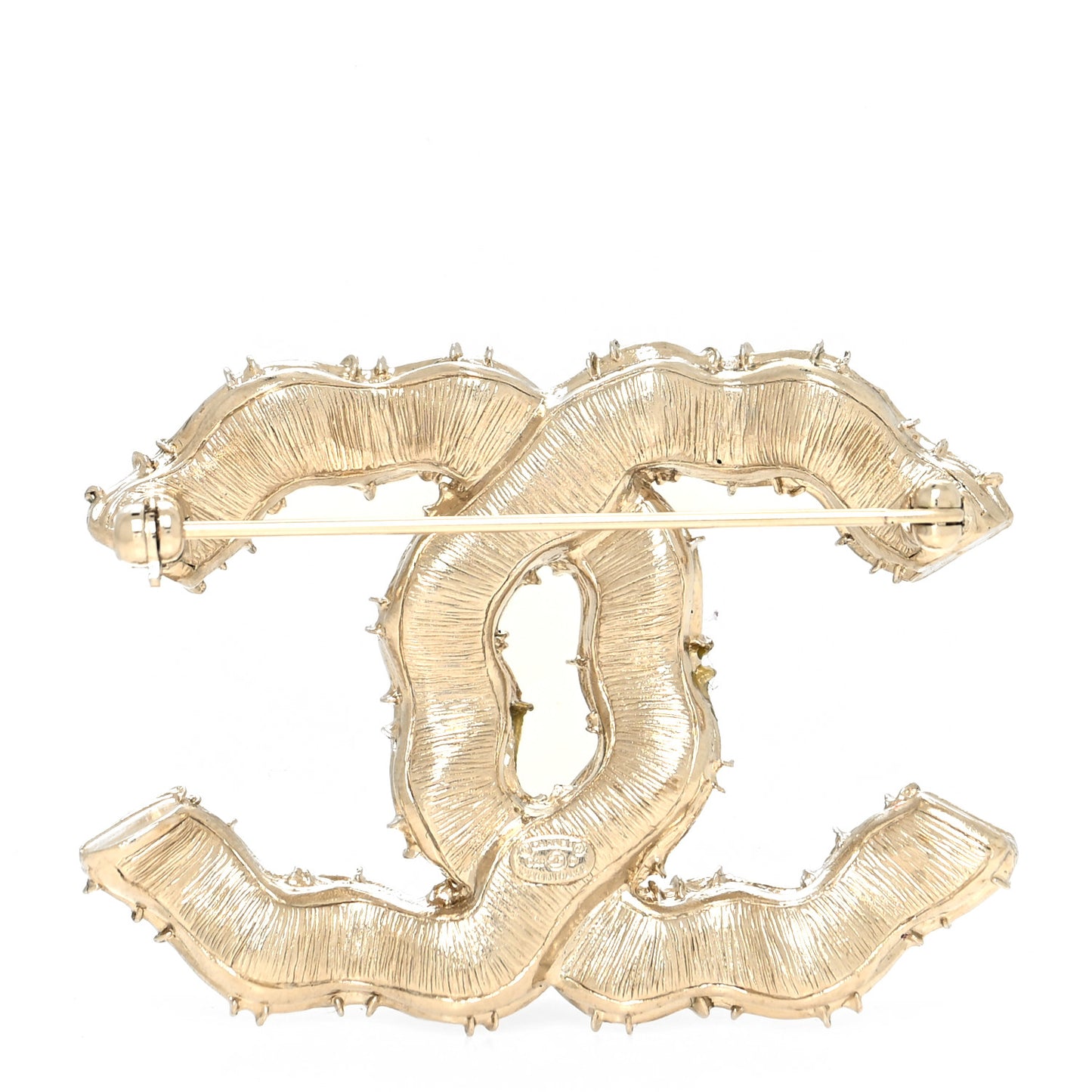 Crystal CC Camellia Express Brooch Gold