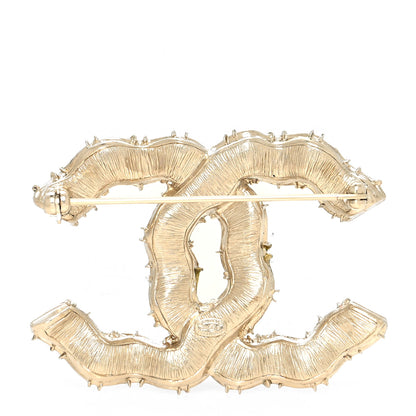 Chanel Crystal CC Camellia Express Brooch Gold 2 of 3