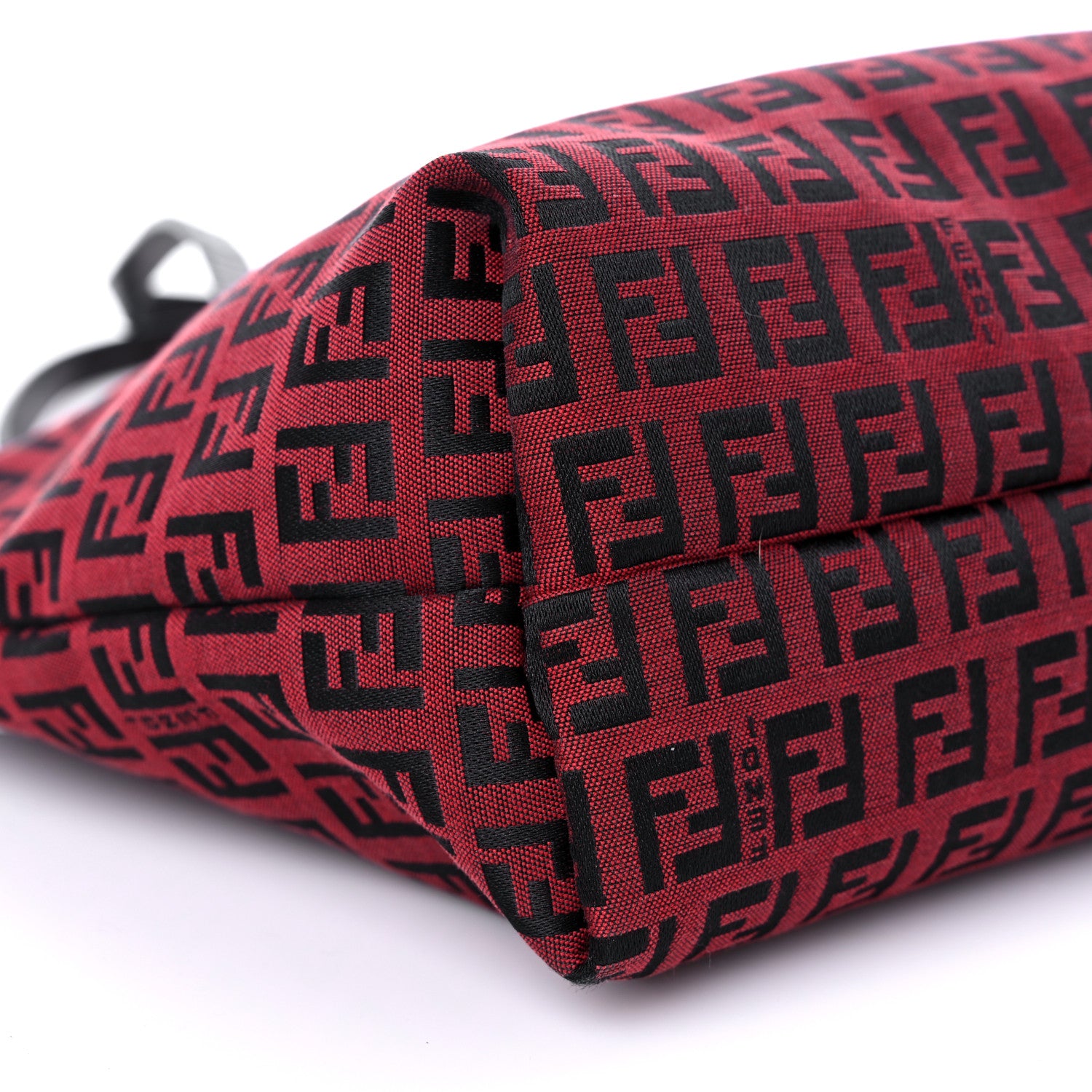 Fendi Zucchino Tote Red Black 9 of 13