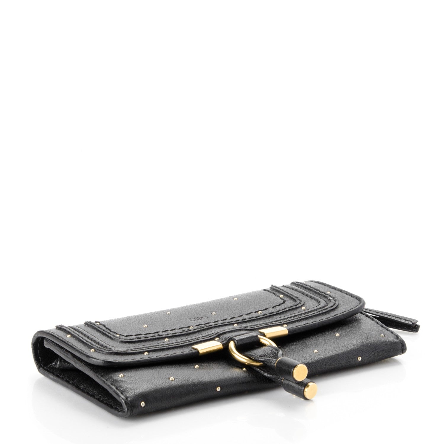 Chloe Calfskin Studded Marcie Continental Flap Wallet Black 4 of 8