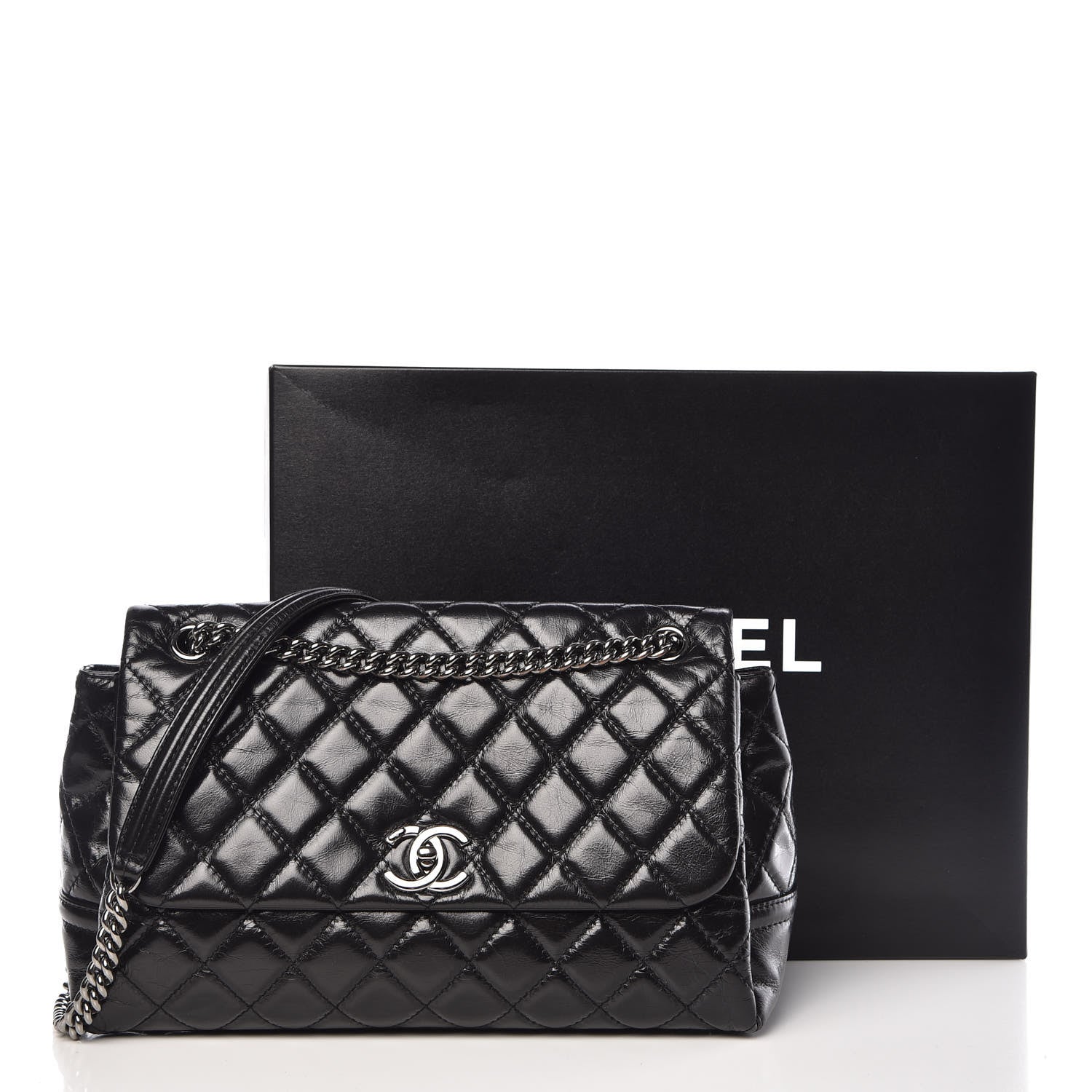 Chanel Glazed Calfskin Quilted Medium Lady Pearly Flap Black 13 of 13