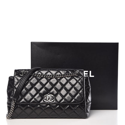 Chanel Glazed Calfskin Quilted Medium Lady Pearly Flap Black 13 of 13