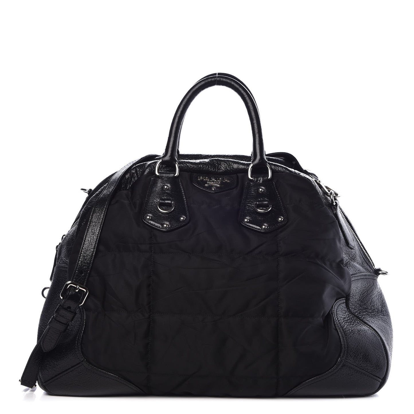 Tessuto Nylon Cervo Lux Dome Satchel Black
