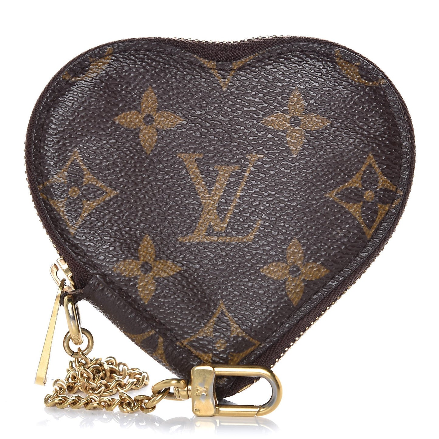 Monogram Leopard Coeur Heart Coin Purse Blanc Corail