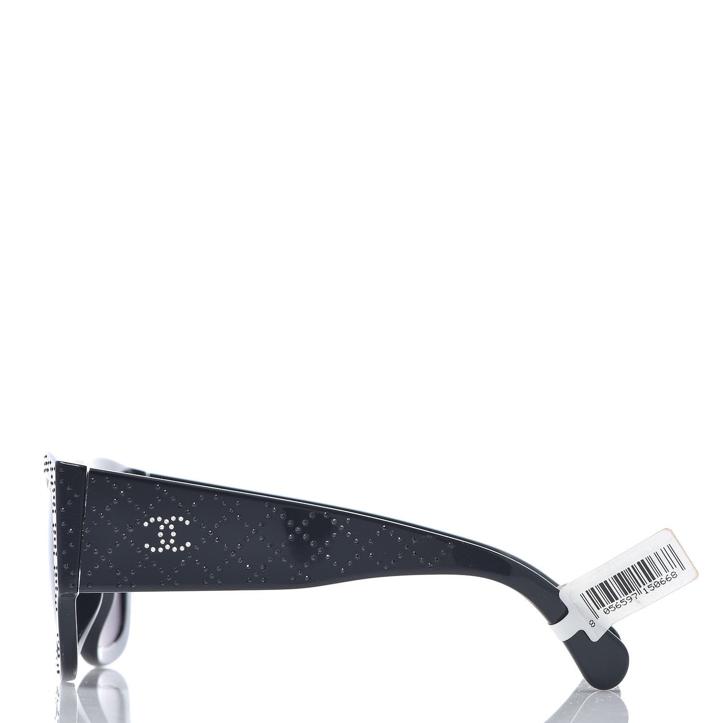 Acetate Strass Rectangle Sunglasses 5421B Black