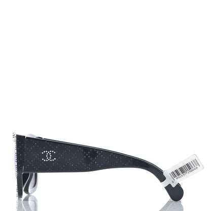 Chanel Acetate Strass Rectangle Sunglasses 5421B Black 3 of 7