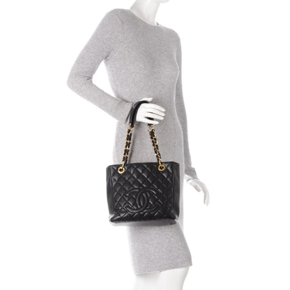 Chanel Caviar Quilted Petit Shopping Tote PST Black 2 of 7