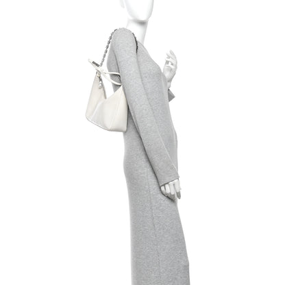 Givenchy Smooth Calfskin Small Moon Cut Out Shoulder Bag Ivory 2 of 10