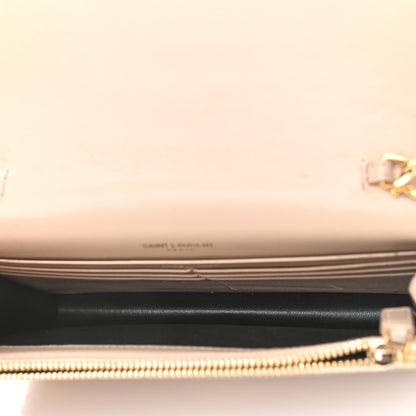 Saint Laurent Smooth Calfskin Classic Monogram Kate Tassel Chain Wallet Light Natural 5 of 13