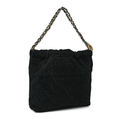 Chanel Velvet Camellia Small Chanel 22 Black 4 of 10