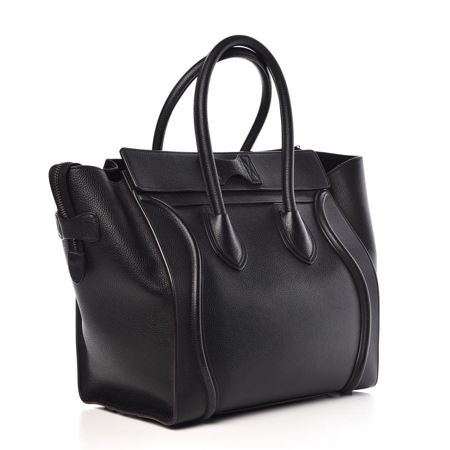 Drummed Calfskin Mini Luggage Black