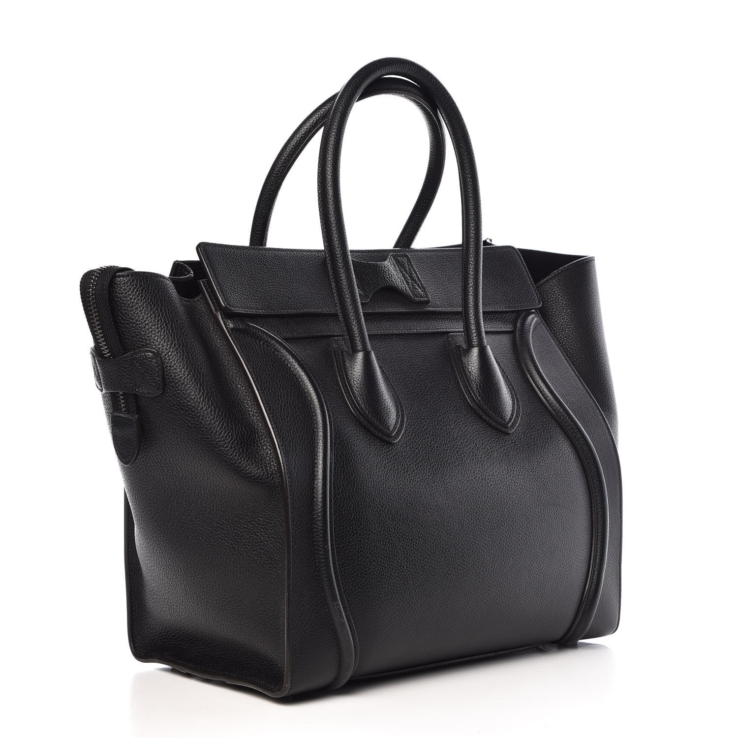 Celine Drummed Calfskin Mini Luggage Black 3 of 10