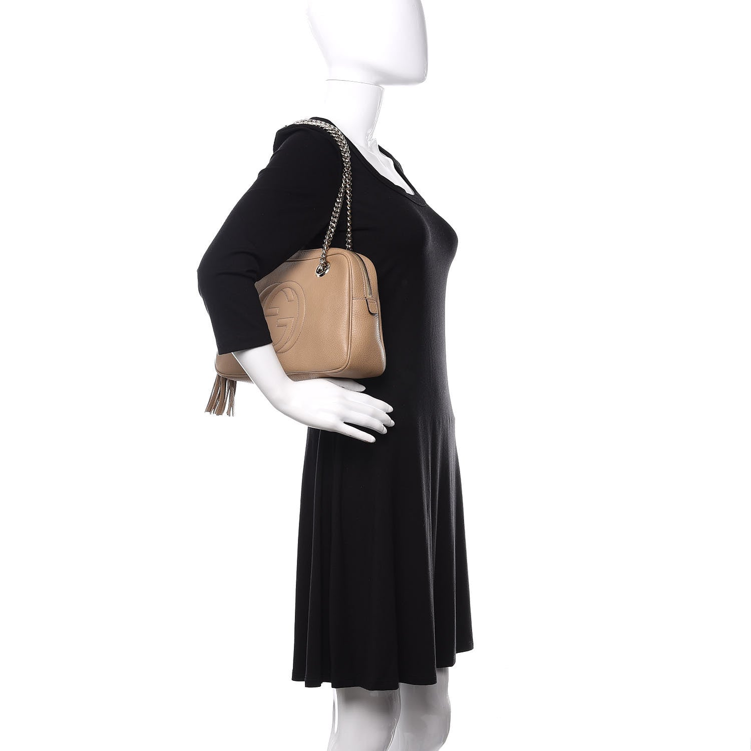 Gucci Pebbled Calfskin Small Soho Bowler Camelia 2 of 12